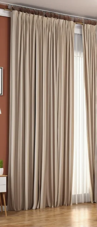 Neutral curtain pleats
