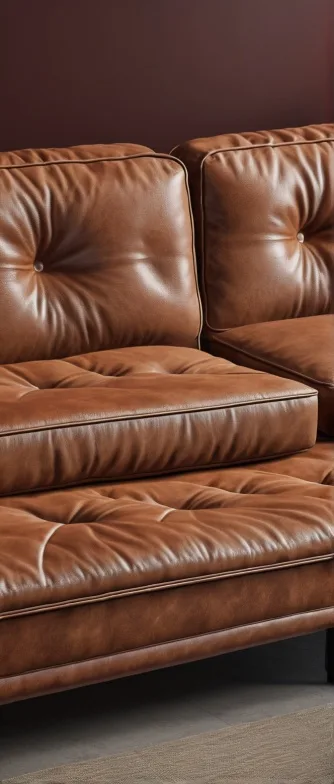 Brown leather sofa finish
