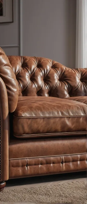 Tufted leather seat detail