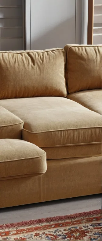 Close view of woven sofa fabric