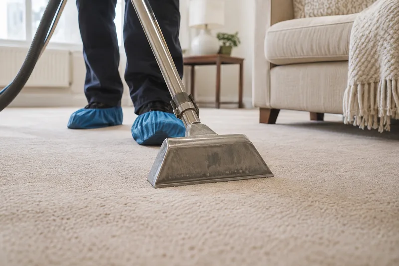 Extraction wand on a fitted carpet