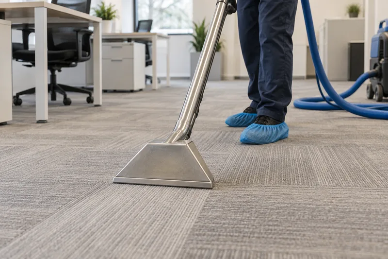 Extraction wand on commercial carpet
